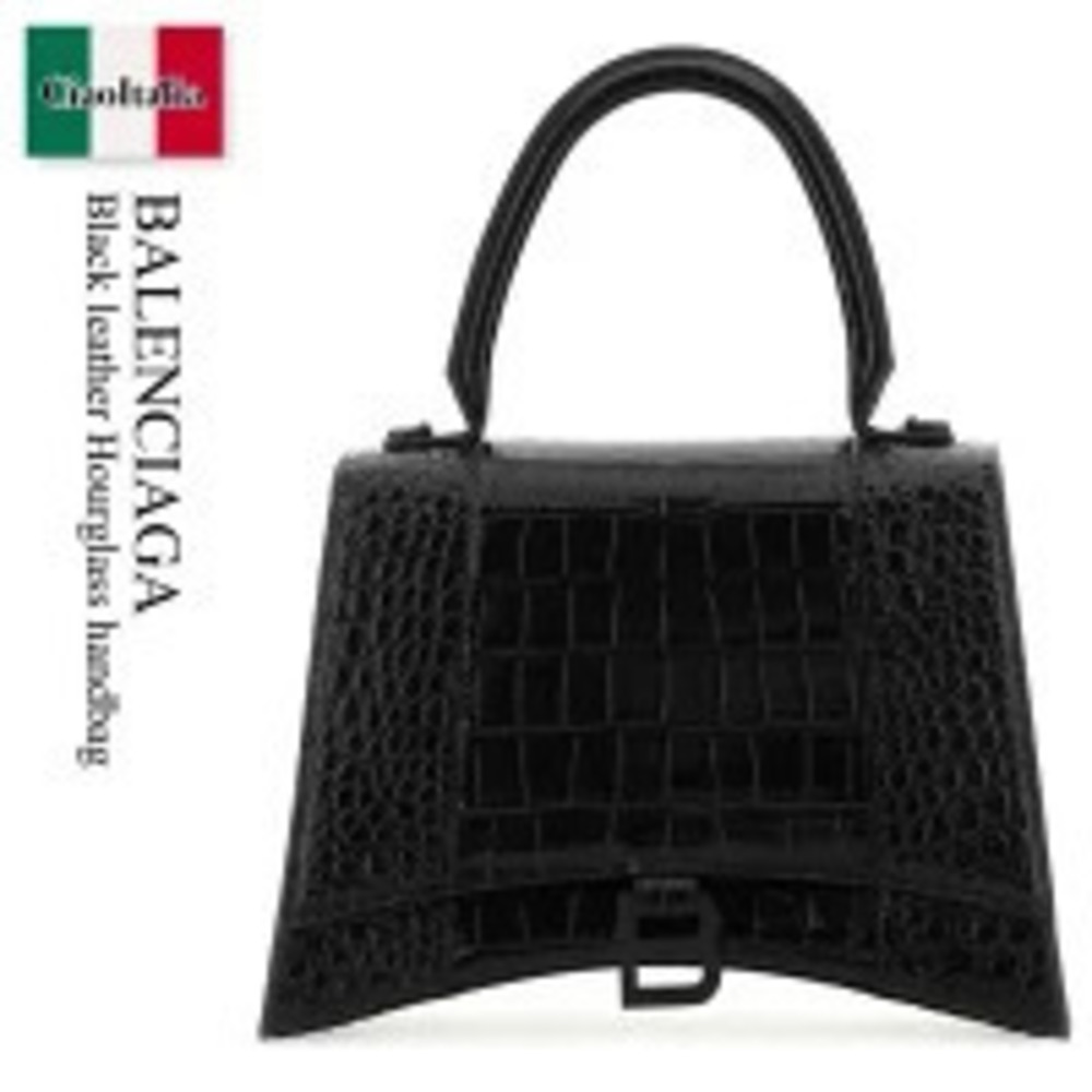 Balenciaga Bag Handbag Black Leather Hourglass